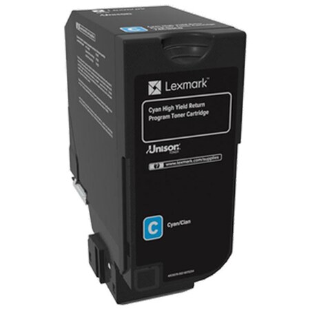 Lexmark Lexmark High Yield Cyan Return Program Toner Cartridge, TAA Compliant, Yield: 12000 Pages 74C0HCG